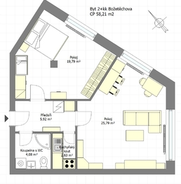Prodej bytu 2+kk v osobním vlastnictví 59 m², Brno