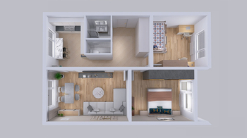 půdorys bytu - Pronájem bytu 3+1 v osobním vlastnictví 74 m², Semily 