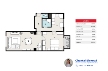 Prodej bytu 2+1 v osobním vlastnictví 54 m², Praha 9 - Hloubětín