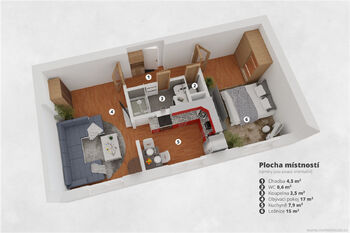 Pronájem bytu 2+1 v osobním vlastnictví 53 m², Praha 9 - Hloubětín