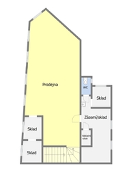 Orientační půdorys 2.NP (1.patro) - Prodej obchodních prostor 300 m², Doksy
