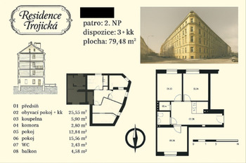Prodej bytu 3+kk v osobním vlastnictví 80 m², Praha 2 - Nové Město