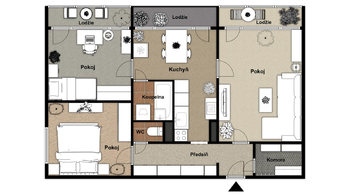Prodej bytu 3+1 v osobním vlastnictví 61 m², Chomutov