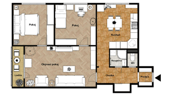 Prodej bytu 3+1 v družstevním vlastnictví 68 m², Chomutov