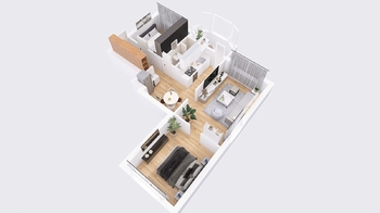 Půdorys. - Prodej bytu 3+1 v družstevním vlastnictví 83 m², Červená Řečice