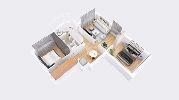 Půdorys. - Prodej bytu 3+1 v družstevním vlastnictví 83 m², Červená Řečice