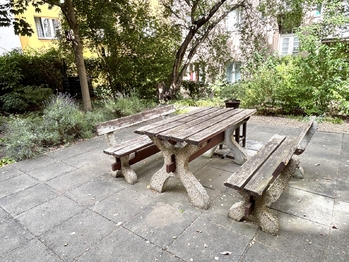 Krásná zahrada ve vnitrobloku - Prodej bytu 1+1 v osobním vlastnictví 50 m², Praha 3 - Žižkov