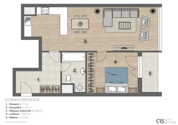 Prodej bytu 2+kk v osobním vlastnictví 67 m², Praha 7 - Holešovice