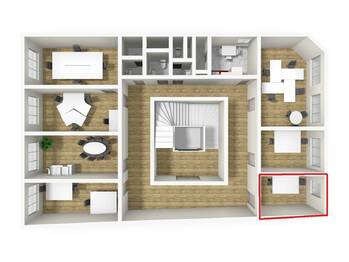 3D vizualizace - Pronájem kancelářských prostor 13 m², Broumov