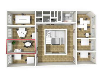 3D vizualizace - Pronájem kancelářských prostor 17 m², Broumov