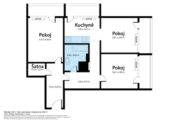 Prodej bytu 3+1 v družstevním vlastnictví 81 m², Ústí nad Labem