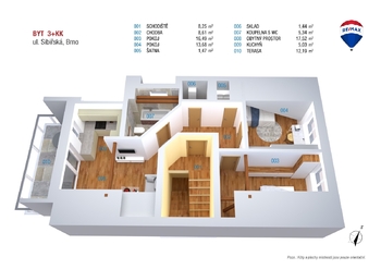 Pronájem bytu 3+kk v osobním vlastnictví 81 m², Brno