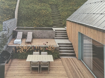 Vizualizace svahu, se kterým se dají často vykouzlit ty nejzajímavější zahrady - Prodej domu 210 m², Bohuslavice u Zlína