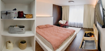 Ložnice - Pronájem bytu 1+1 v osobním vlastnictví 40 m², Brno