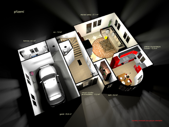 půdorys přízemí - Prodej domu 147 m², Tmaň