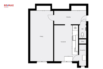 půdorys - Prodej bytu 1+1 v osobním vlastnictví 39 m², Praha 10 - Vinohrady