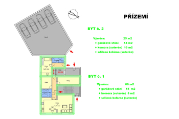 Pudorys přízemí - Pronájem bytu 3+kk v osobním vlastnictví 99 m², Lanškroun