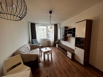 Obývací pokoj s kuchyní - Pronájem bytu 2+kk v osobním vlastnictví 43 m², Praha 8 - Bohnice 