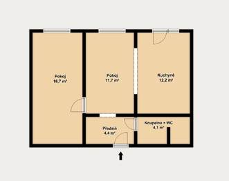 Prodej bytu 2+kk, 55 m2, Na Mýtince, Jeseník - Dětřichov - Prodej bytu 2+kk v osobním vlastnictví 55 m², Jeseník