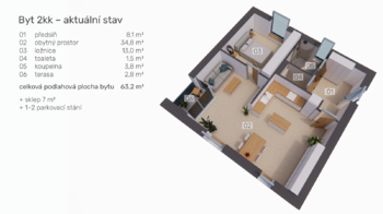 Prodej bytu 2+kk v osobním vlastnictví 74 m², Chotěboř