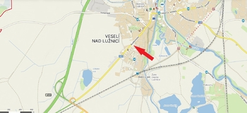 mapa - Prodej pozemku 2803 m², Veselí nad Lužnicí