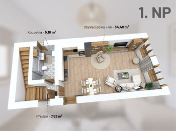 Prodej bytu 5+kk v osobním vlastnictví 129 m², Třeština
