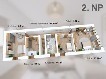 Prodej bytu 5+kk v osobním vlastnictví 129 m², Třeština