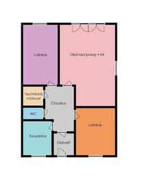Půdorys domu - Pronájem domu 80 m², Postřižín