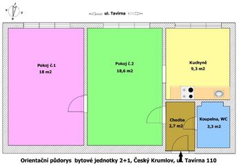 Pronájem bytu 2+1 v osobním vlastnictví 52 m², Český Krumlov