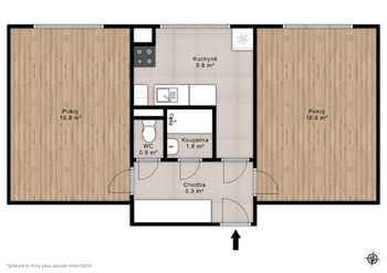 Prodej bytu 2+1 v družstevním vlastnictví 52 m², Praha 10 - Záběhlice