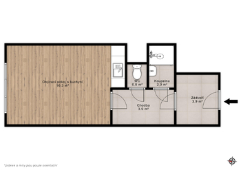Prodej bytu 1+kk v osobním vlastnictví 27 m², Praha 4 - Braník
