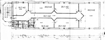 Kanceláře včetně výměr v m2 jednotlivých místností - Pronájem kancelářských prostor 185 m², Praha 10 - Strašnice
