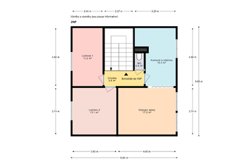 Půdorys 2. NP - Prodej domu 182 m², Kutná Hora