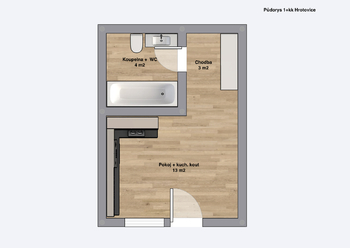 Pronájem bytu 1+kk v osobním vlastnictví 22 m², Hrotovice