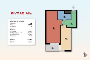 Pronájem bytu 2+kk v osobním vlastnictví 48 m², Praha 8 - Troja