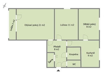 Prodej bytu 3+1 v osobním vlastnictví 62 m², Sázava