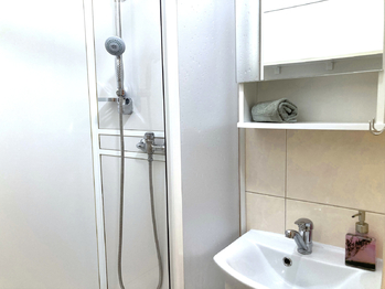 Koupelna se sprchovým koutem - Prodej bytu 3+1 v osobním vlastnictví 66 m², Semily