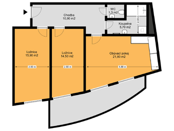 Pronájem bytu 3+kk v osobním vlastnictví 70 m², Praha 6 - Břevnov
