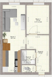 Pronájem bytu 2+kk v osobním vlastnictví 43 m², Kladno