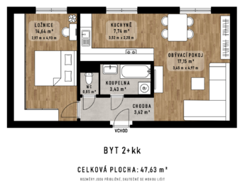 Prodej bytu 2+kk v osobním vlastnictví 48 m², Opava