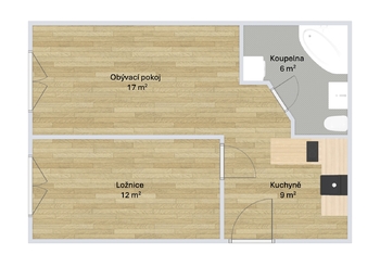 Prodej bytu 2+kk v osobním vlastnictví 44 m², Praha 4 - Podolí