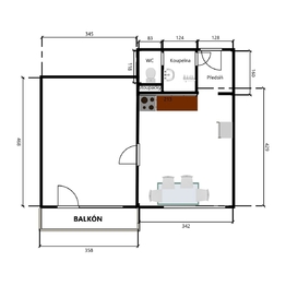 Pronájem bytu 1+1 v osobním vlastnictví 38 m², Milevsko