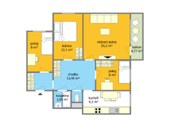 Prodej bytu 4+1 v osobním vlastnictví 84 m², Brno