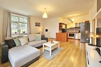 obývací pokoj - Pronájem bytu 2+kk v osobním vlastnictví 60 m², Milovice 