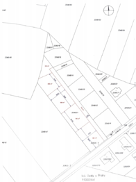 Návrh možného rozparcelování - Prodej pozemku 4554 m², Úvaly