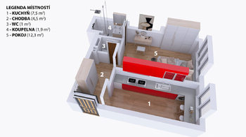 Pronájem bytu 1+1 v osobním vlastnictví 28 m², Brno