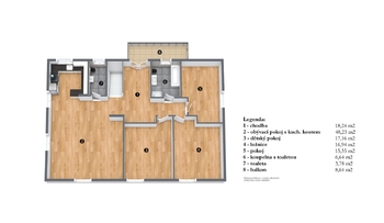 Prodej bytu 4+kk v osobním vlastnictví 135 m², Dětenice