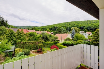 3 NP výhled z obývacího pokoje do zahrady - Prodej domu 280 m², Brno