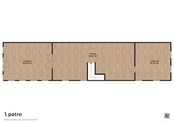 Půdorys 1. patro - Prodej domu 174 m², Hrobčice