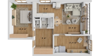 Prodej bytu 3+kk v osobním vlastnictví 74 m², Hradec Králové